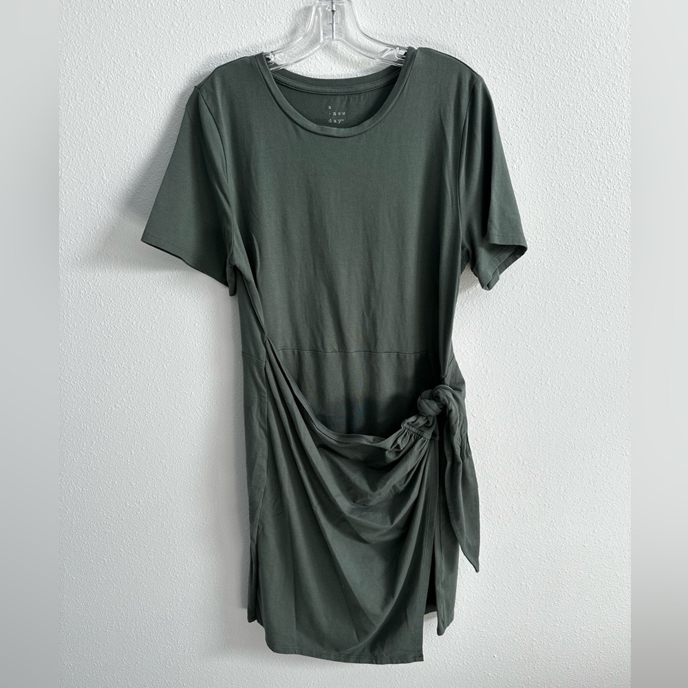 A New Day Dark Green Dress with Knot